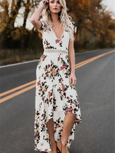 Robe D'Été Femme 2025 - Maxi Fluide V-Col Sans Manches